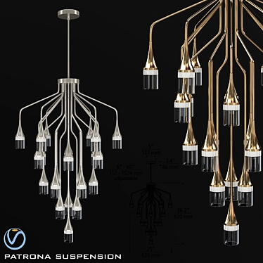 Elegant Patrona Suspension: Transforms Any Space 3D model image 1 