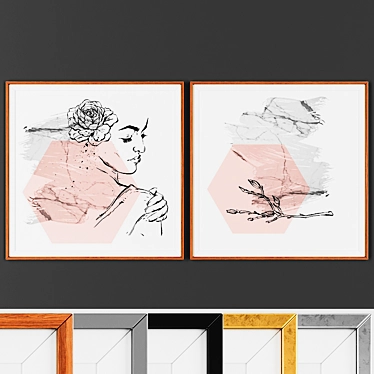 Versatile Picture Frame Set: Choose from 5 Elegant Frames 3D model image 1 