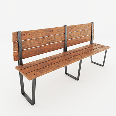 Landscape Bench: Serene Seating Solution 3D model image 1 