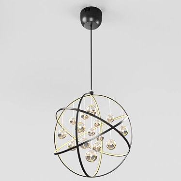 Inodesign Atomic 40.2394-0: Modern Matte Black Pendant Light 3D model image 1 