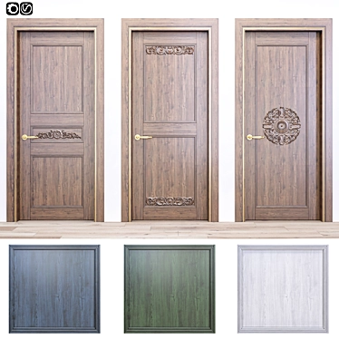 Modern Door with Glass Panel - 3D Model 3D model image 1 