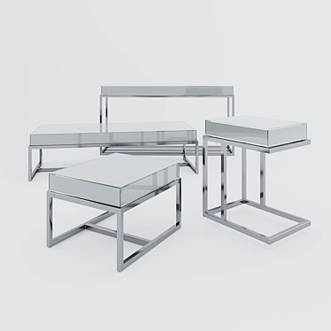 Reflective Glamour: Eichholtz Beverly Hills Tables 3D model image 1 