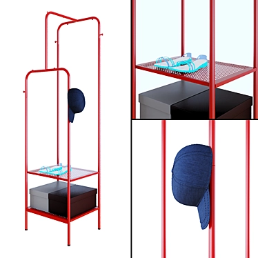 Nikkeby Clothes Rack Small: Compact and Stylish 3D model image 1 