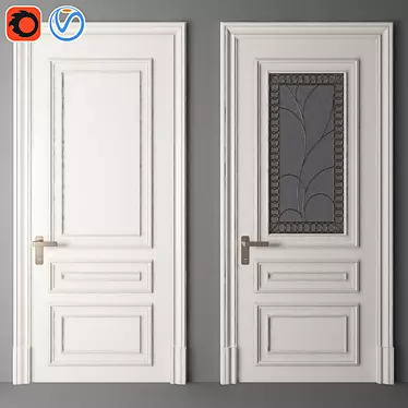 Sleek Steel Entry Door 3D model image 1 