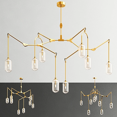 Willow Chandelier - Postmodern Elegance 3D model image 1 