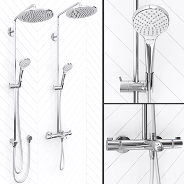 HANSGROHE Croma Select S 280: Luxury Shower System 3D model image 1 