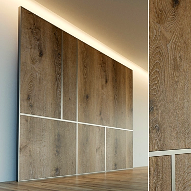 Wooden Wall Panel: Decorative 3D Design 3D model image 1 