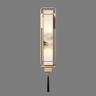 Modern Oriental Wall Light 3D model image 1 