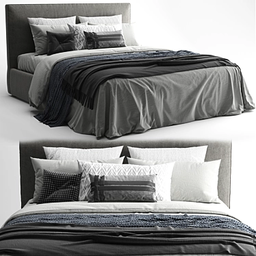 Meridiani Stone Plus: Modern Bed Design 3D model image 1 