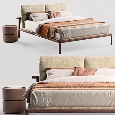 Fushimi Pianca Bed: Sleek and Elegant Design 3D model image 1 