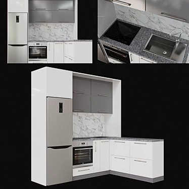 Modern Refrigerator with Advanced Features 3D model image 1 