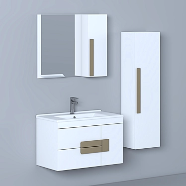 Troy 85 cm Bathroom Furniture Set 3D model image 1 