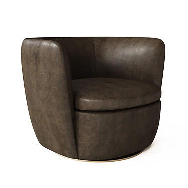 Modern Leather Swivel Chair 3D model image 1 