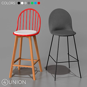 Modern Industrial Bar Stools - BC-8328A 3D model image 1 