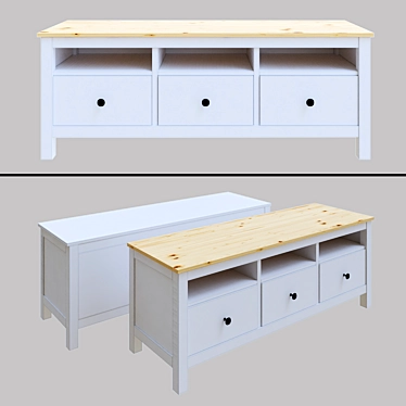 IKEA Hemnes TV Bench - Elegant Storage Solution 3D model image 1 
