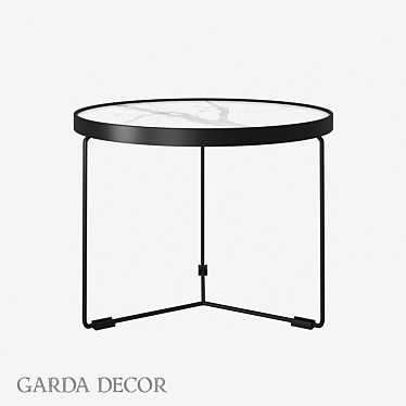 Contemporary Marble Metal Coffee Table 3D model image 1 