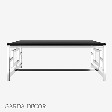 Sleek Black Glass Coffee Table 3D model image 1 