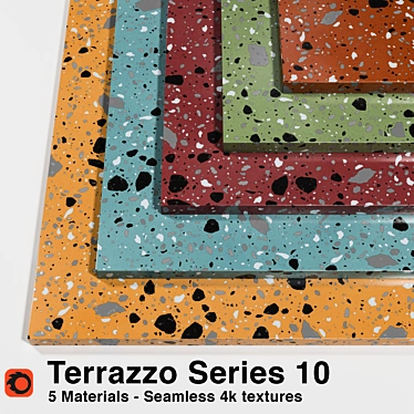 Seamless Terrazzo Materials: Series 10 3D model image 1 