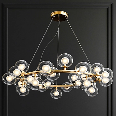 Elegant Mimosa 25-Light Chandelier 3D model image 1 