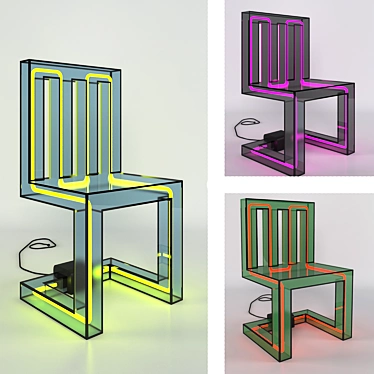 Modern LED Chair 3D model image 1 