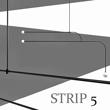 Sleek Strip 5 Pendant Light 3D model image 1 