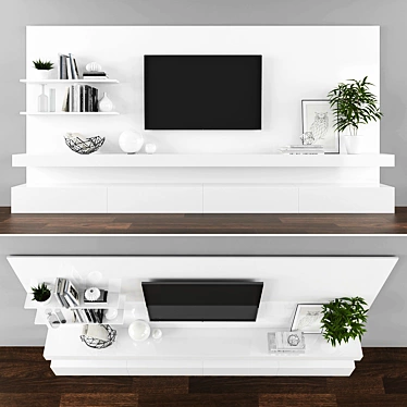 Modern TV Stand Set - Stylish and Functional 3D model image 1 