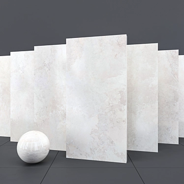 Sleek Alpes Ivory Marble 3D model image 1 