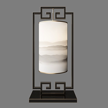 Sleek Oriental Glow: New Chinese Table Lamp 3D model image 1 