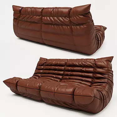 French Mid-Century Togo Sofa 3D model image 1 