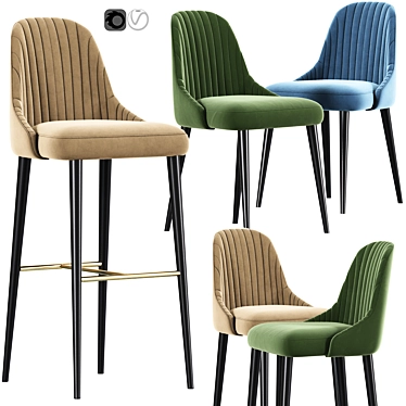 Karina Bar Stool and Chair Set 3D model image 1 