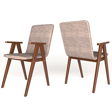 Sesame & Walnut: Modern Dining Chair 3D model image 1 
