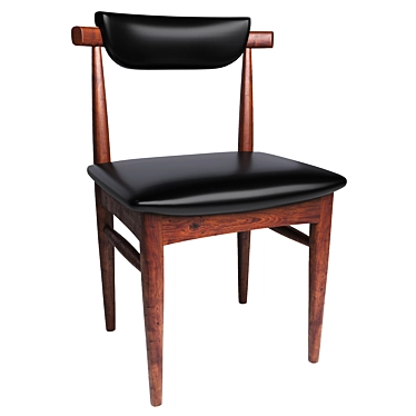 Custom Leather and Wood Chair 3D model image 1 