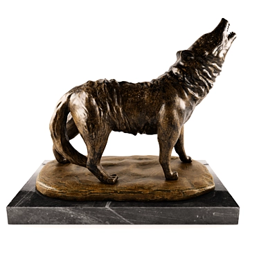 Majestic Wolf Statue 3D model image 1 