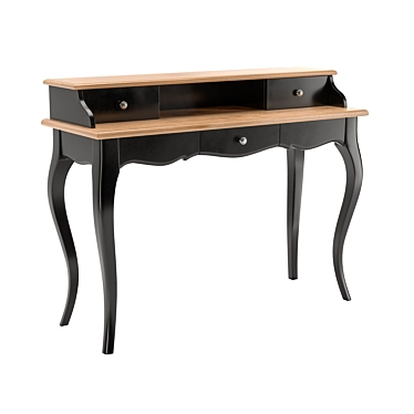 Sleek Oak Desk with Storage 3D model image 1 