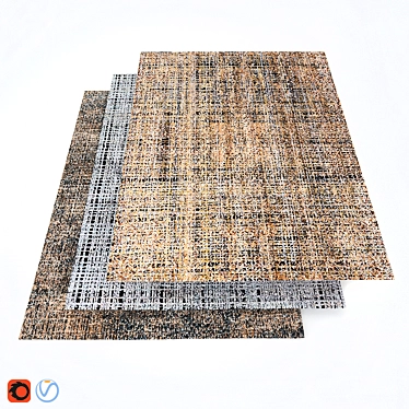 Elegant Silk/Wool Blend Nepalese Rug 3D model image 1 