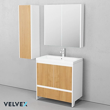 Modern Velvet Klaufs Bathroom Set 3D model image 1 