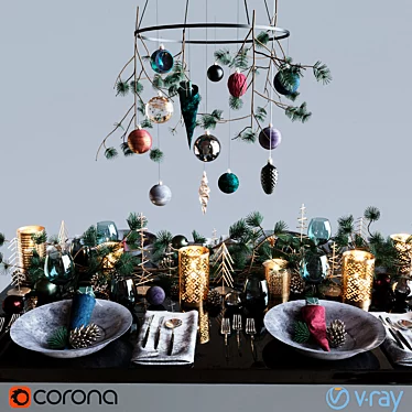 Table setting "Dark Christmas"