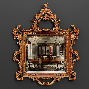 Elegant Baroque Mirror - Bella Vita 3D model image 1 