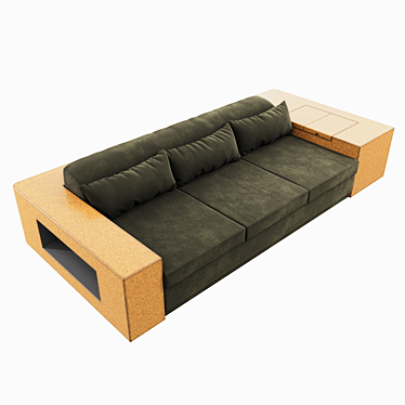 Modern Art Deco Cork Sofa 3D model image 1 