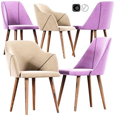 Elegant Creggan Dining Chairs 3D model image 1 