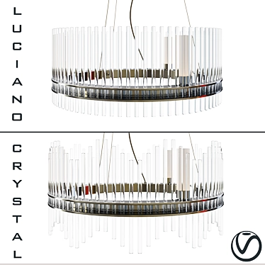 Elegant Luciano Crystal Chandelier 3D model image 1 