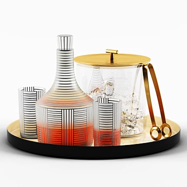 Elegant Bleecker Ice Bucket Set - A Perfect Blend of Style and Function 3D model image 1 