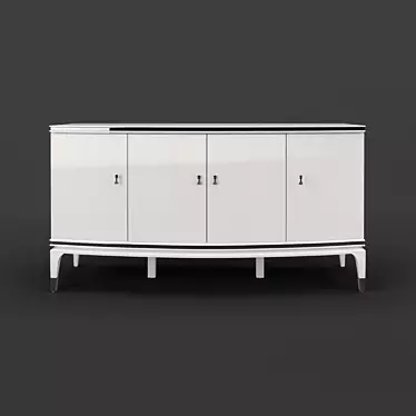 RIMINI White Gloss Lacquer Buffet 3D model image 1 