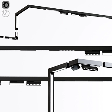 Modern Ceiling Track Light: 3dsmax 2011, obj format, Vray & Corona 3D model image 1 