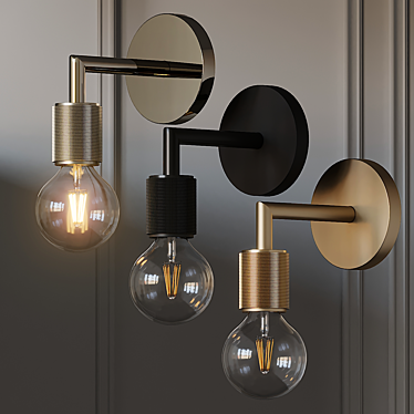 Industrial Socket Single Sconce 3D model image 1 