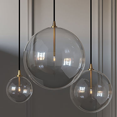 Globe Glass Pendant Mobile 3D model image 1 