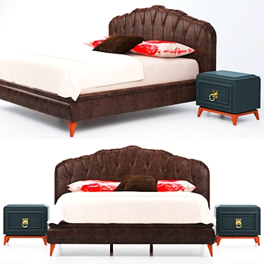 Enza Elagente Bed: Sleek and Stylish 3D model image 1 