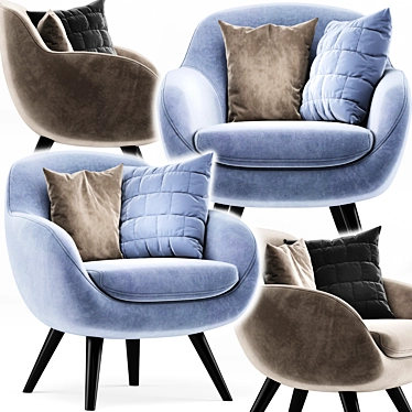 Elegant Margi Armchair: Comfort Meets Sophistication 3D model image 1 