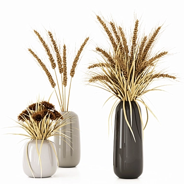 Elegant Dry Plant Bouquets 3D model image 1 