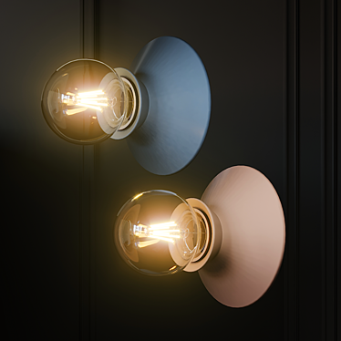 Misty Glow Ceramic Sconce 3D model image 1 